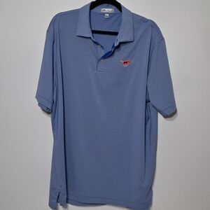 Peter Millar Mens SMU Mustangs Golf Polo XL Blue Stripe Preppy Luxury Small Flaw
